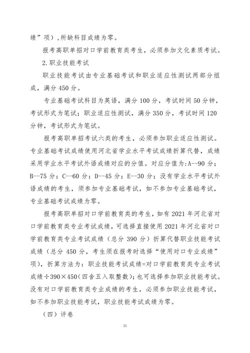 2021年河北省普通高职单招考试六类和高职单招对口学前教育类联考工作实施 新闻资讯 第11张